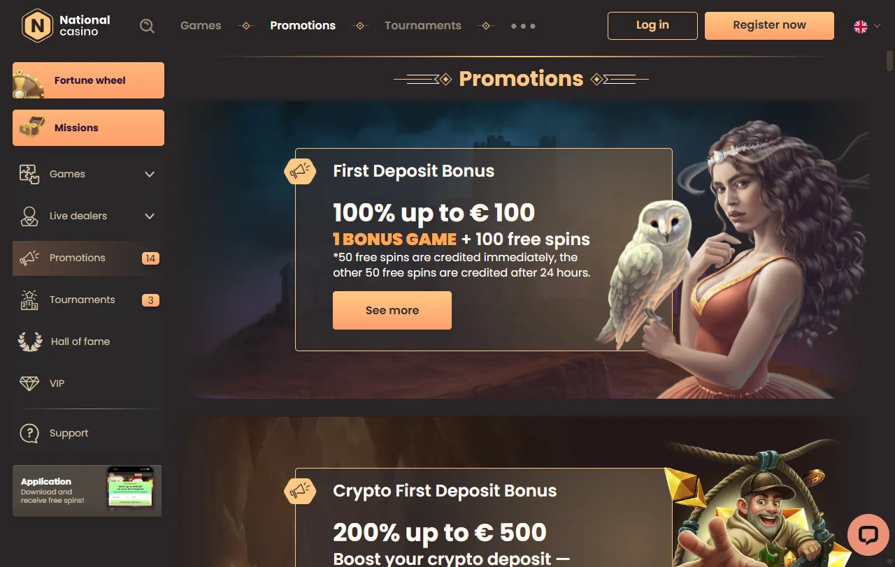 Bônus de boas-vindas e promoções no National Casino Brasil