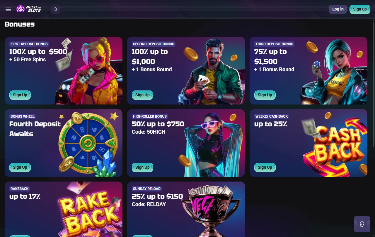 Jogos slots e live casino no NeedForSlots Casino Brasil catálogo