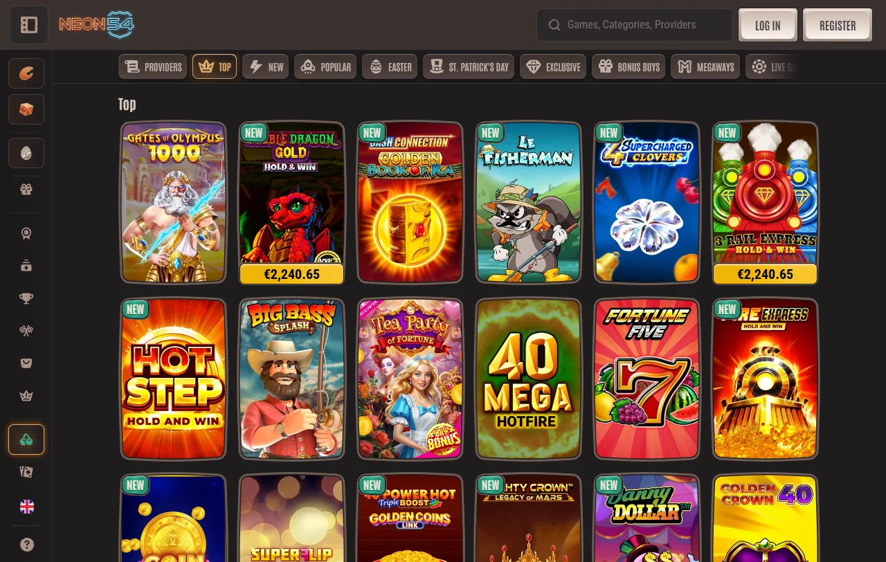 Bônus e promoções disponíveis no Neon54 Casino Brasil