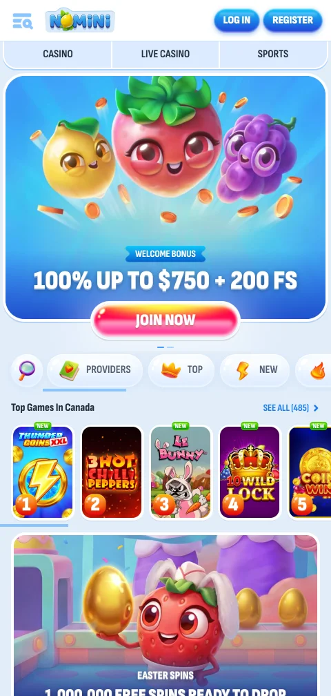 Jogos mobile otimizados acessíveis no Nomini Casino Brasil smartphone