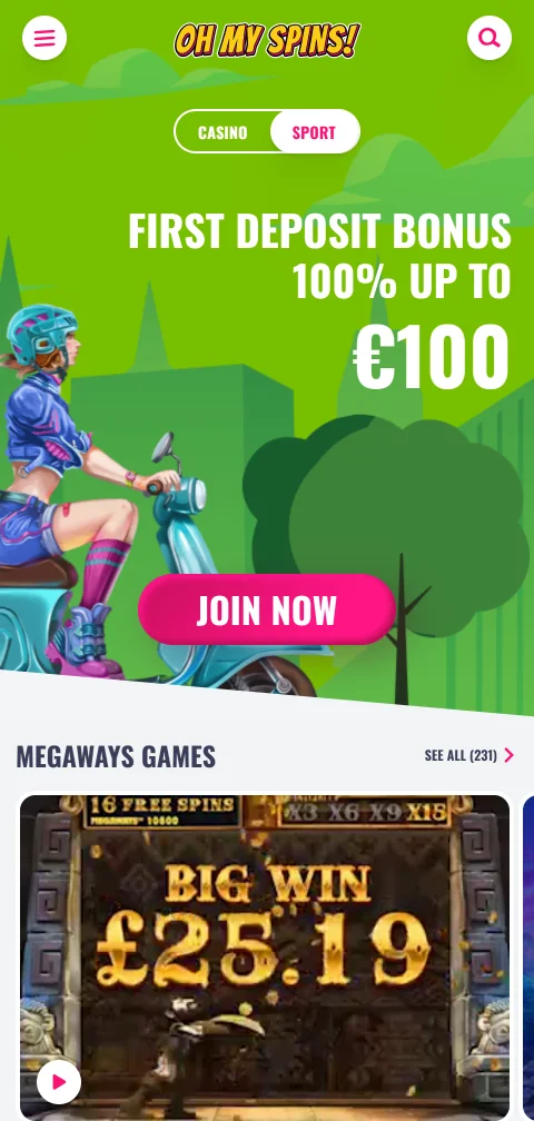 Experiência mobile otimizada do Oh My Spins Casino Brasil em smartphones