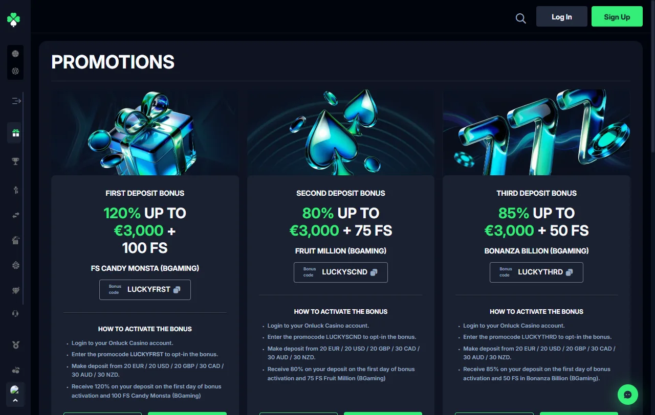 Seleção de jogos e slots principais Onluck Casino Brasil