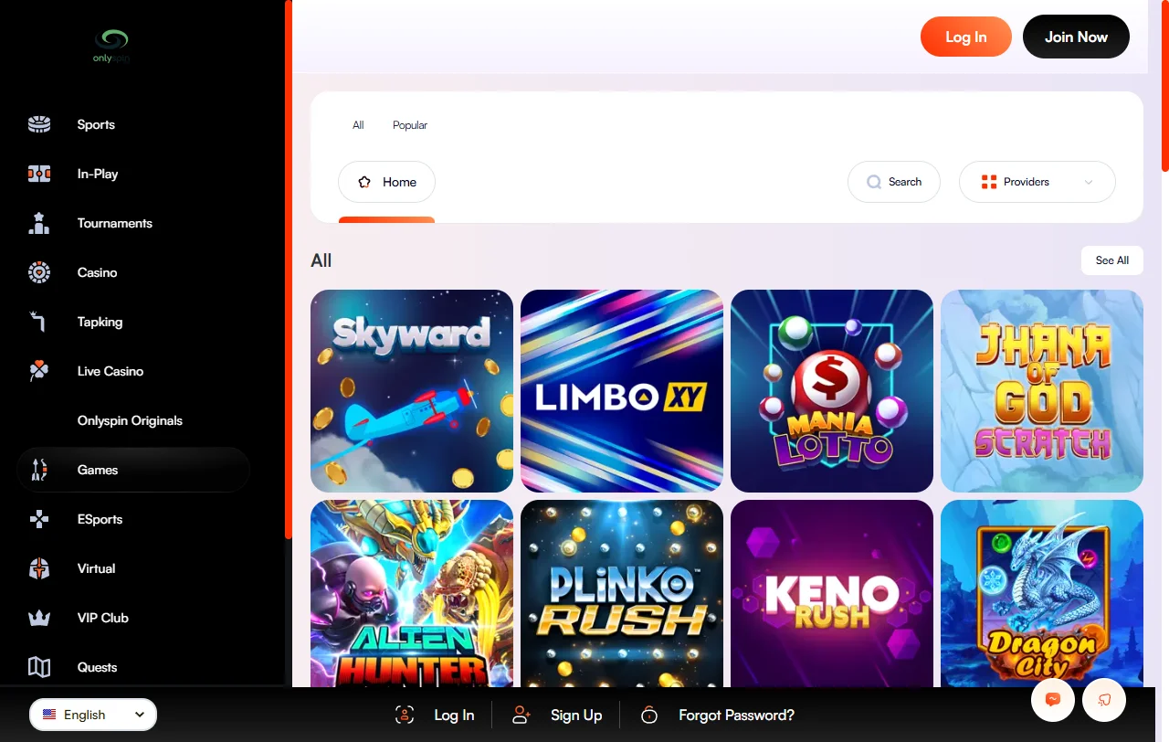 Seleção jogos slots e provedores Onlyspin Casino Brasil
