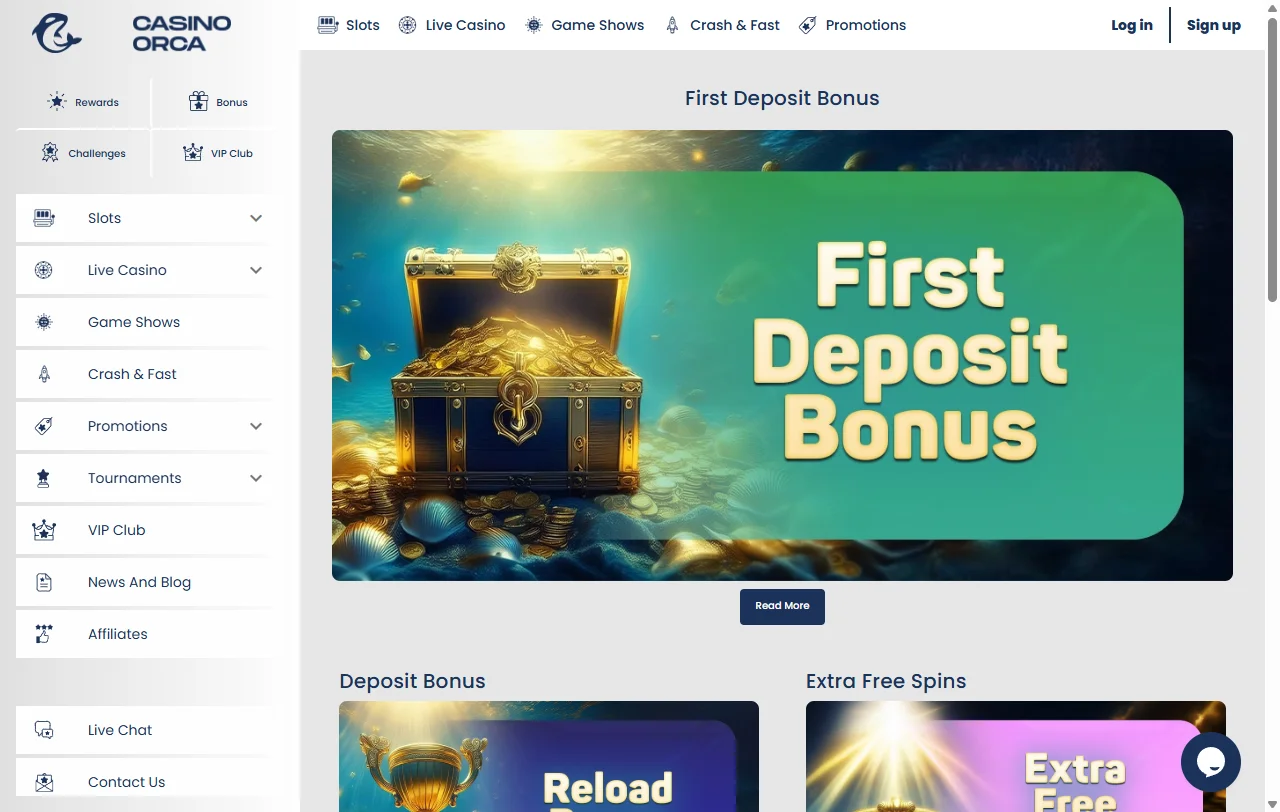 Promoções e bónus disponíveis no Casino Orca Brasil