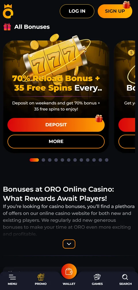 Depósitos PIX e saques no OroGG Casino Brasil Brasil