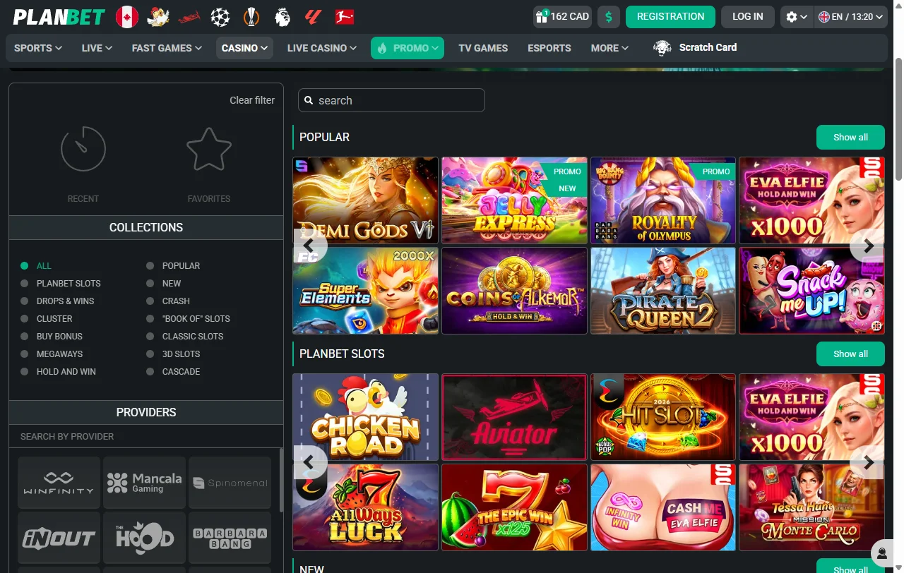 Jogos slots e mesas ao vivo disponíveis no PlanBet Casino Brasil