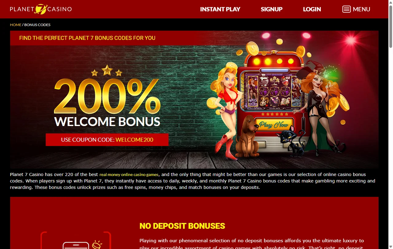 Bônus de boas-vindas e promoções do Planet 7 Casino Brasil