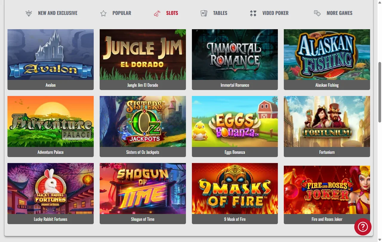 Seleção jogos e fornecedores principais Platinum Play Casino Brasil