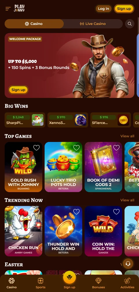 Experiência mobile e acessibilidade PlayJonny Casino Brasil