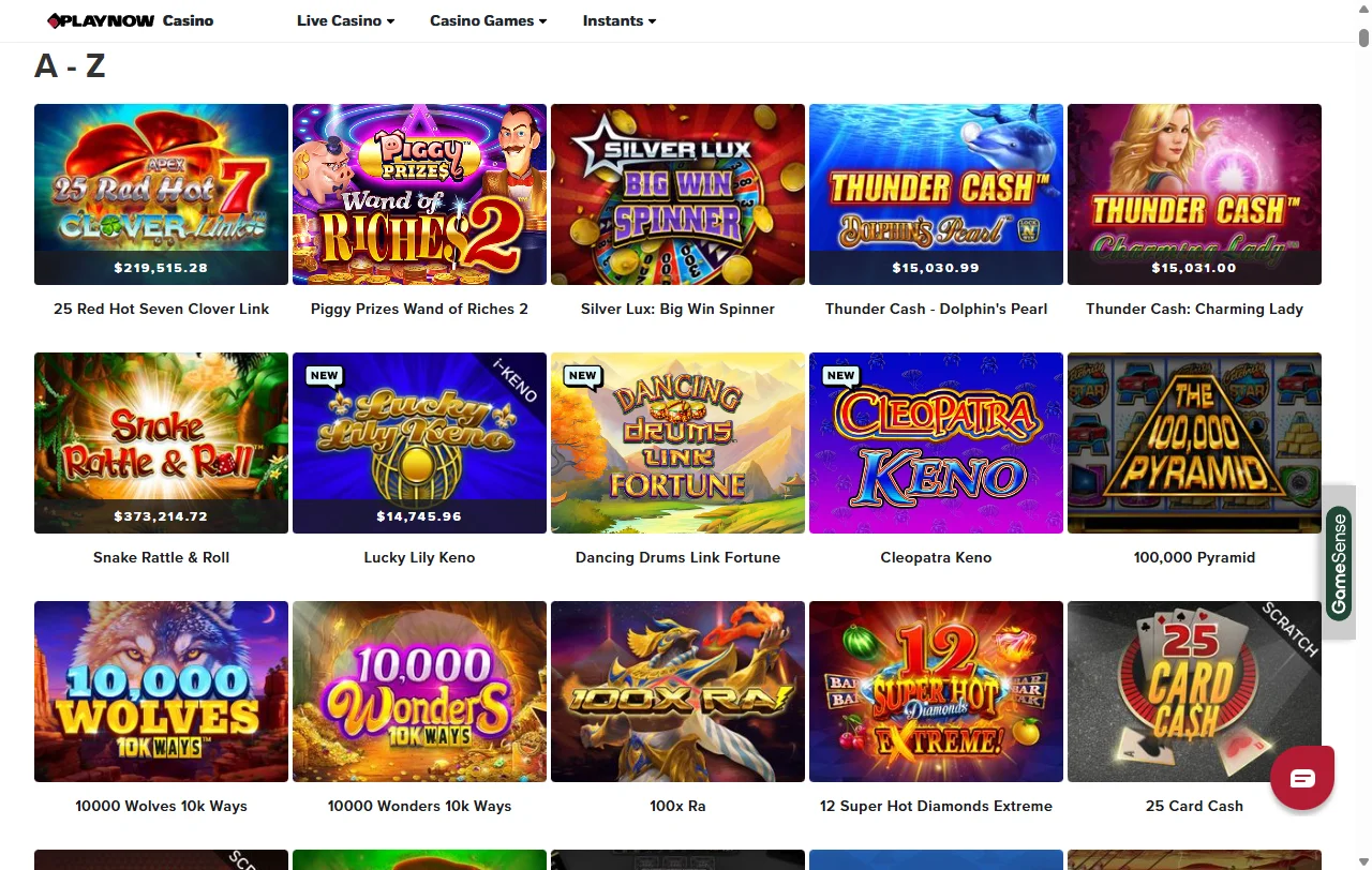 Seleção jogos slots e provedores PlayNow Casino Brasil