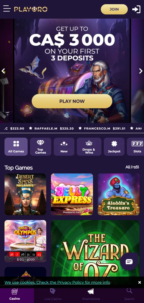 Jogos móveis responsivos Playoro Casino Brasil