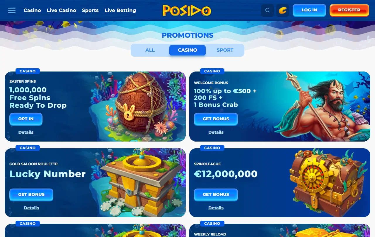 Promoções bônus e ofertas de boas-vindas Posido Casino Brasil