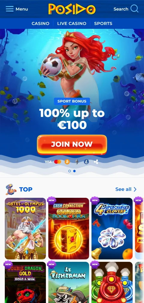 Jogos móveis responsivos do Posido Casino Brasil