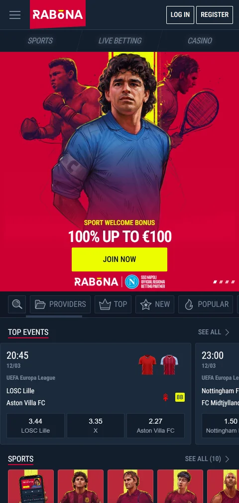Jogos mobile acessíveis Rabona Casino Brasil smartphones