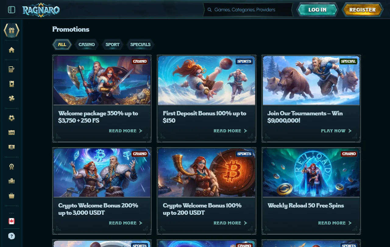 Slots e jogos ao vivo disponíveis no Ragnaro Casino Brasil