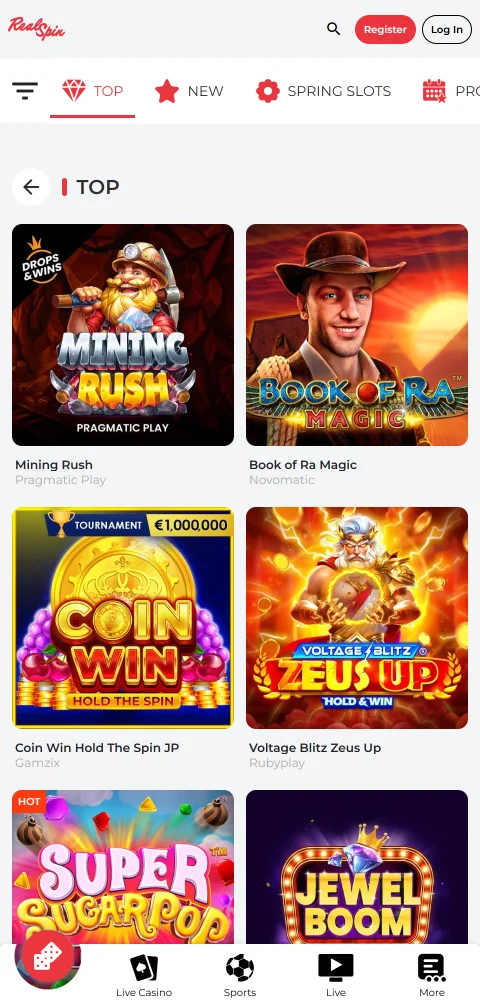 RealSpin Casino Brasil mobile jogos acessibilidade dispositivos