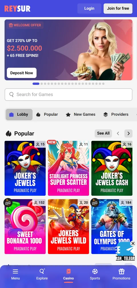 Jogos mobile acessíveis Reysur Casino Brasil smartphone