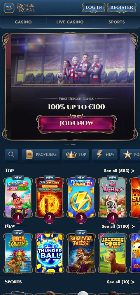 Jogos mobile otimizados RichRoyal Casino Brasil