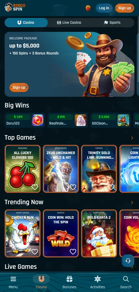 RingoSpin Casino Brasil acessível em dispositivos móveis com navegador responsivo otimizado