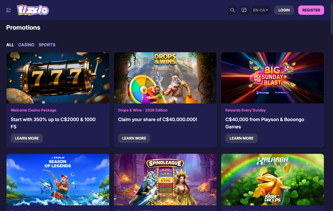 Promoções bônus e ofertas bem-vindas Rizzio Casino Brasil