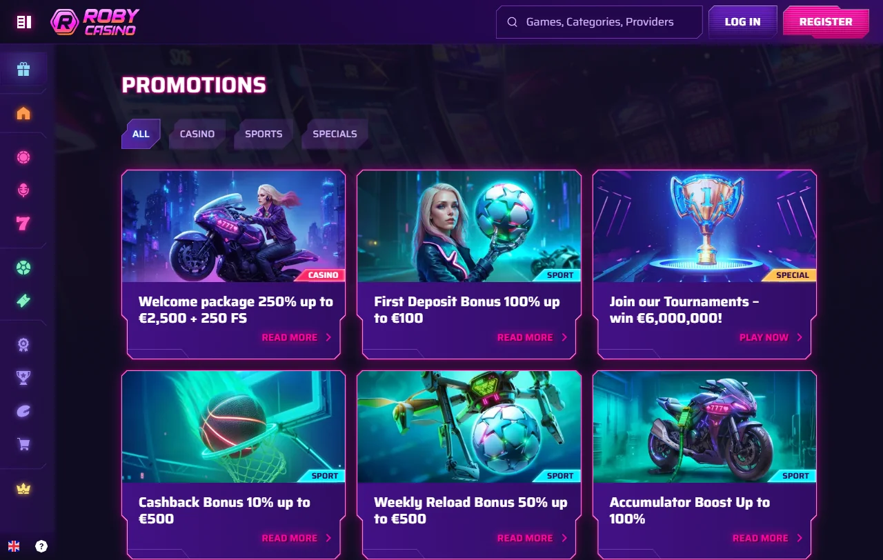 Slots e jogos variados disponíveis no Roby Casino Brasil