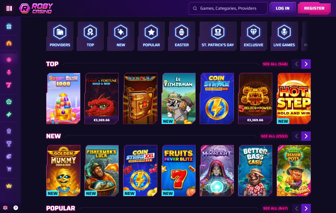 Bônus de boas-vindas e promoções no Roby Casino Brasil