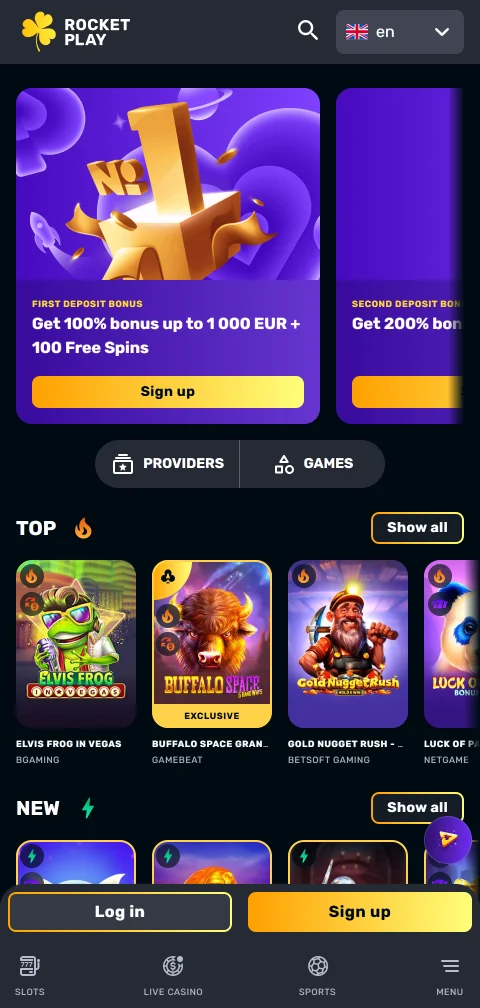 Aplicativo móvel RocketPlay Casino Brasil com interface otimizada para smartphones e acesso instantâneo sem download