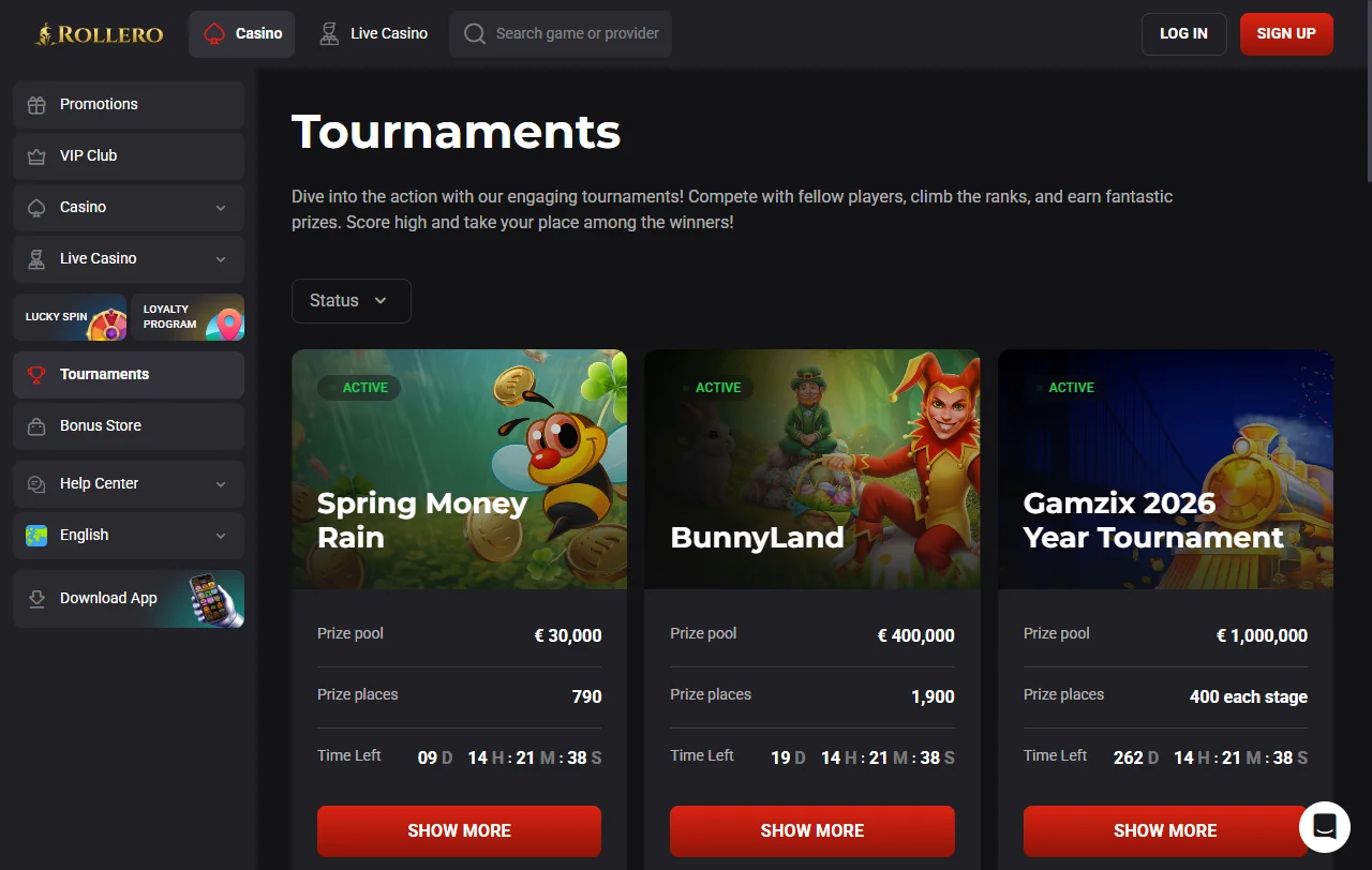 Promoções e bônus de boas-vindas Rollero Casino Brasil