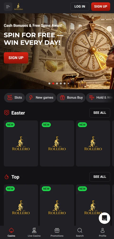 Jogos móveis responsivos no Rollero Casino Brasil