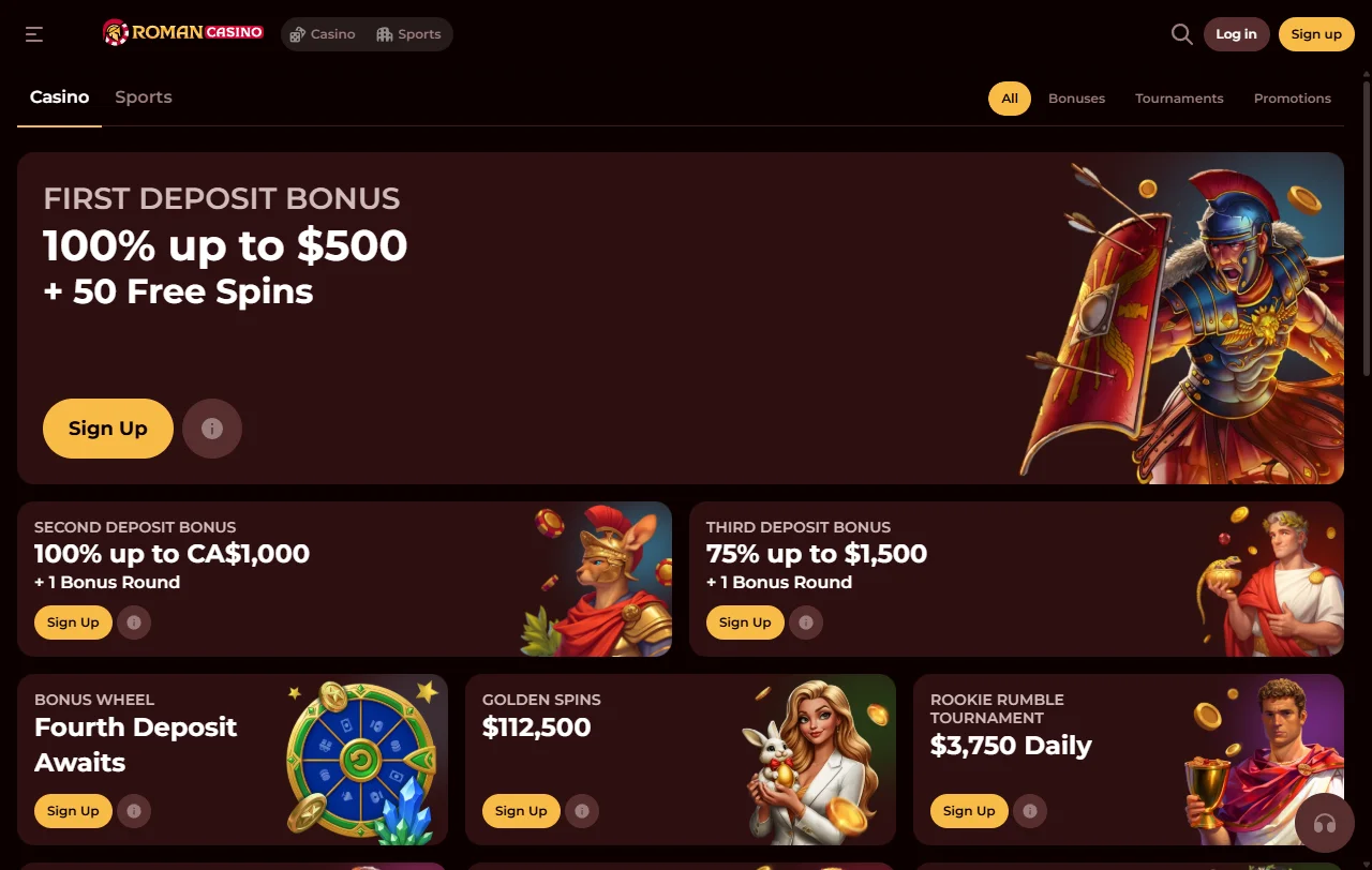 Seleção jogos e provedores principais Roman Casino Brasil