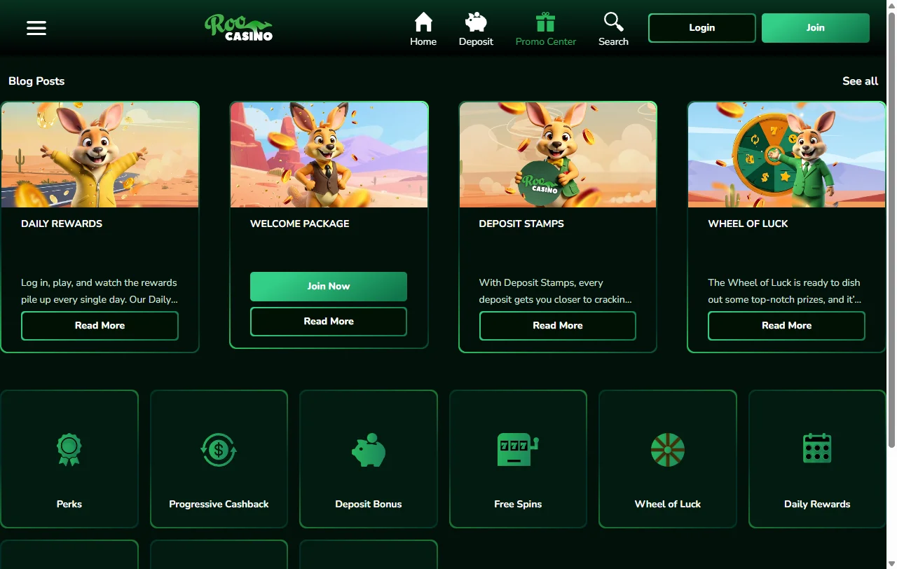 Jogos slots mesas e live casino no Roo Casino Brasil