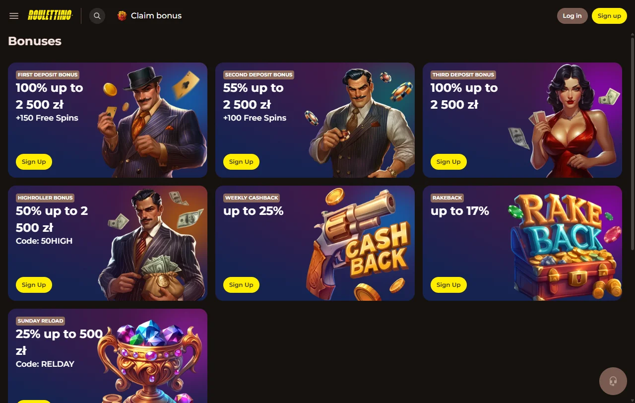 Slots e jogos ao vivo disponíveis no Roulettino Casino Brasil