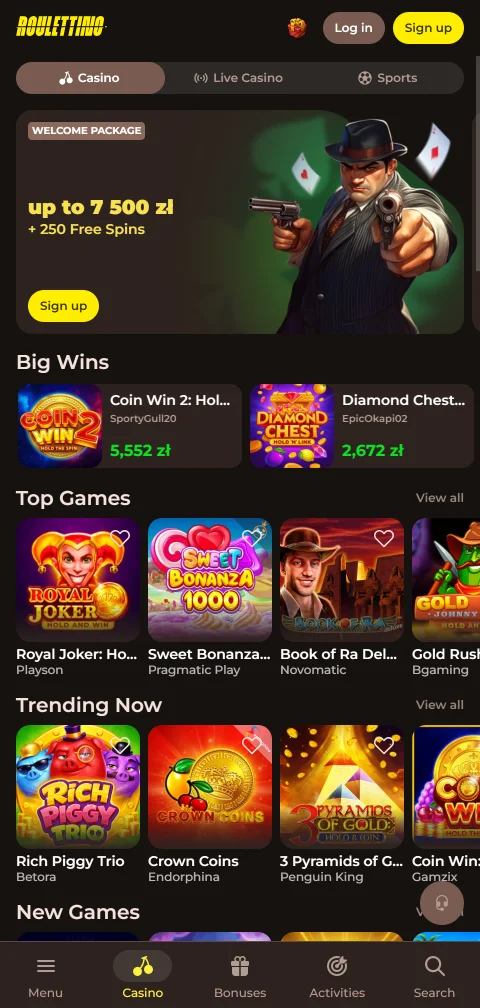 Jogos mobile e compatibilidade smartphone Roulettino Casino Brasil