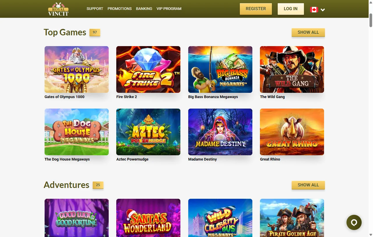 Promoções e bônus de boas-vindas do Royal Vincit Casino Brasil