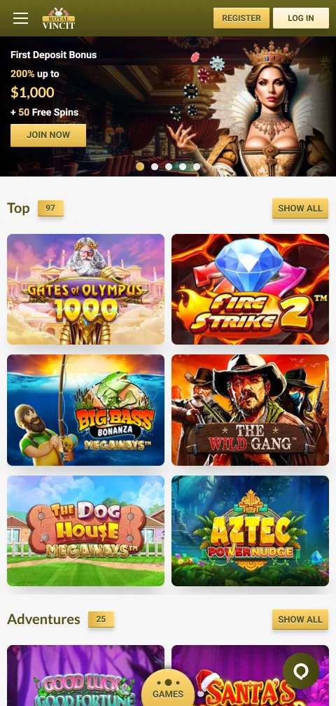 Jogos móveis acessíveis no Royal Vincit Casino Brasil responsivo