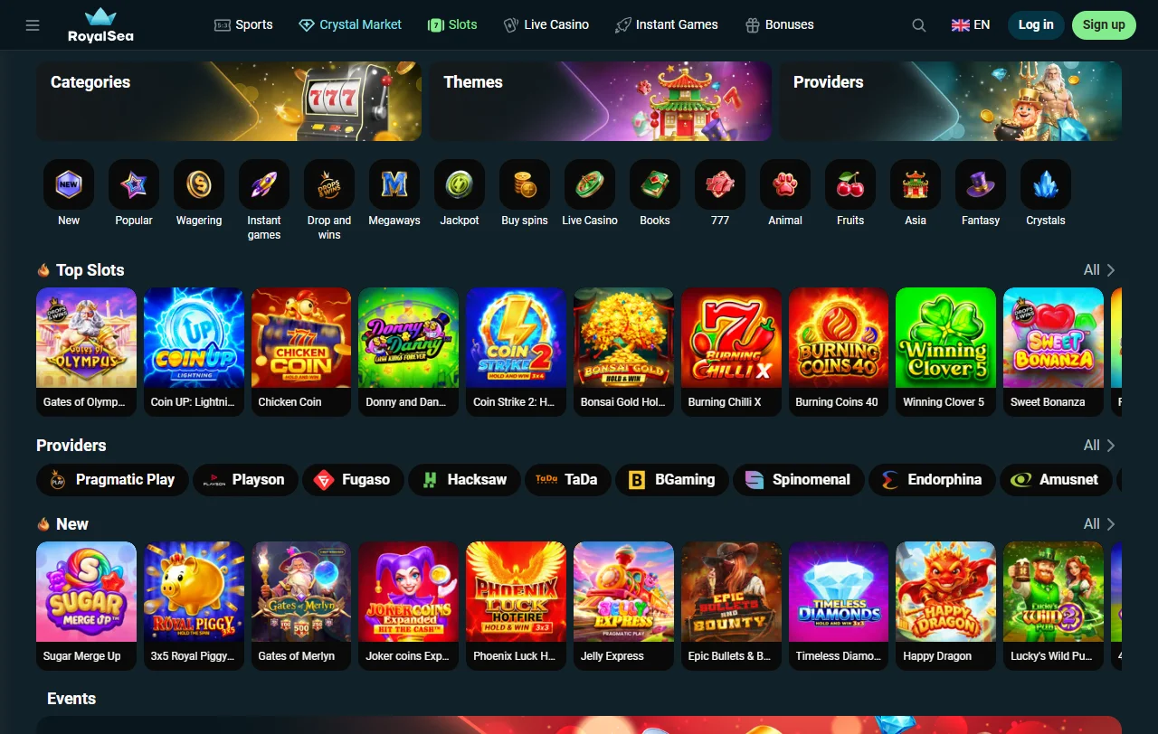 Seleção jogos e proveedores principais RoyalSea Casino Brasil