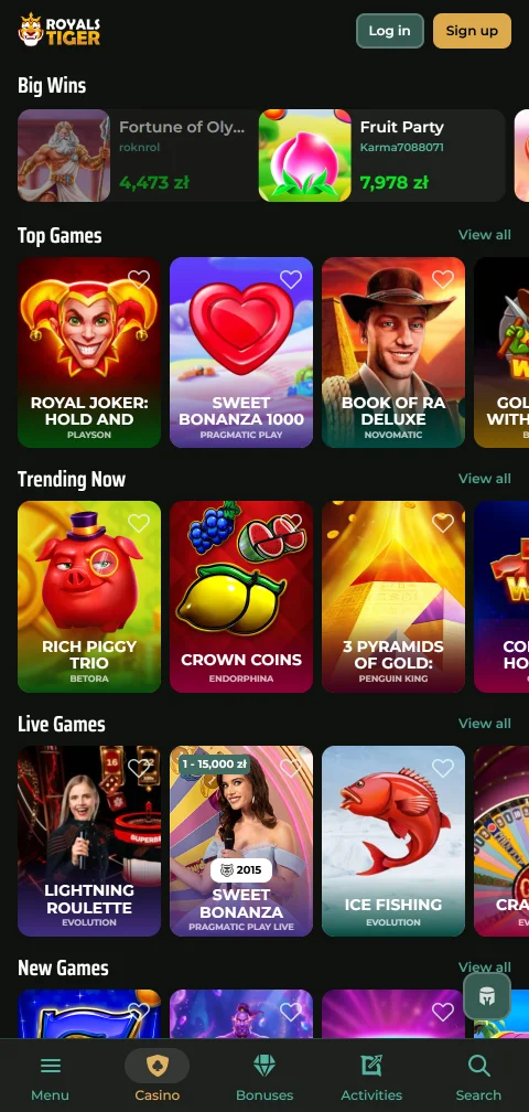 Métodos depósitos saques PIX RoyalsTiger Casino Brasil