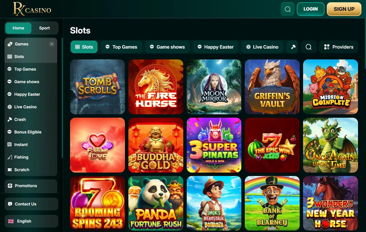 Bónus boas-vindas e promoções RX Casino Brasil
