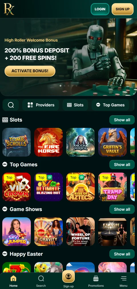 Acesso móvel otimizado RX Casino Brasil smartphones