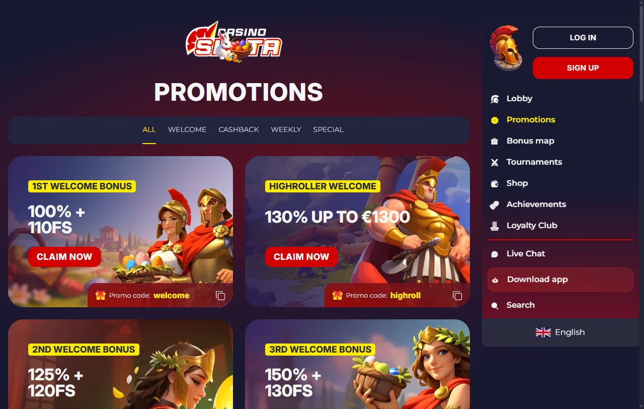 Promoções bônus e ofertas especiais Slota Casino Brasil