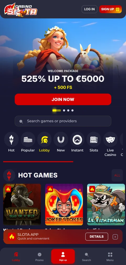 Jogos mobile acessíveis Slota Casino Brasil qualquer dispositivo
