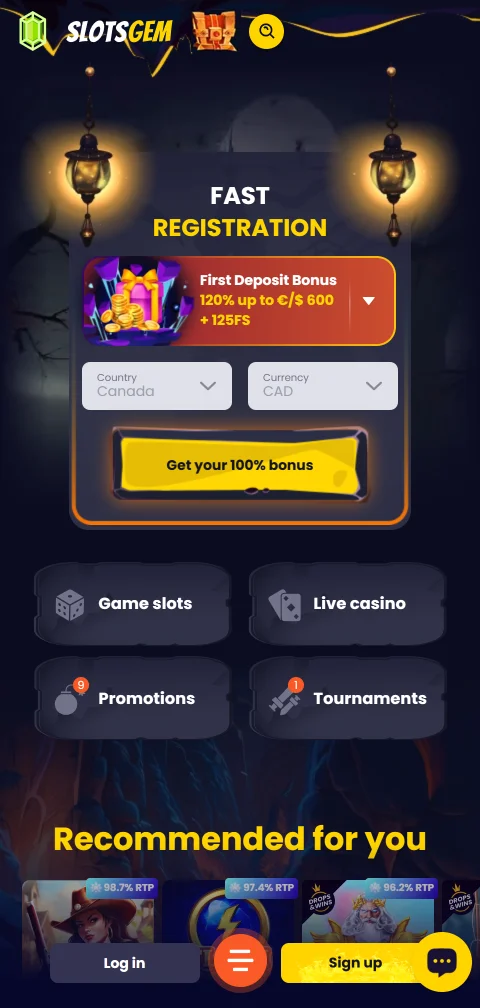 Jogos mobile responsivos Slotsgem Casino Brasil acessíveis