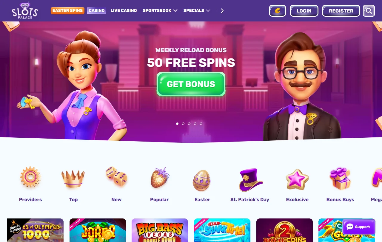 Promoções e bônus de boas-vindas SlotsPalace Casino Brasil