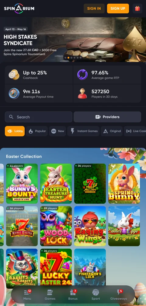 Spinarium Casino Brasil em dispositivos móveis - experiência otimizada de navegador responsivo