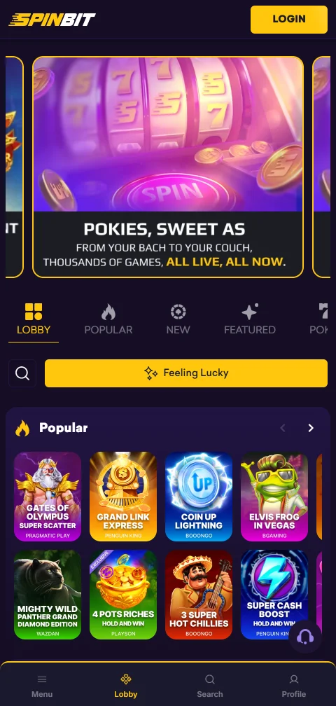 Jogos mobile responsivo Spinbit Casino Brasil acessível