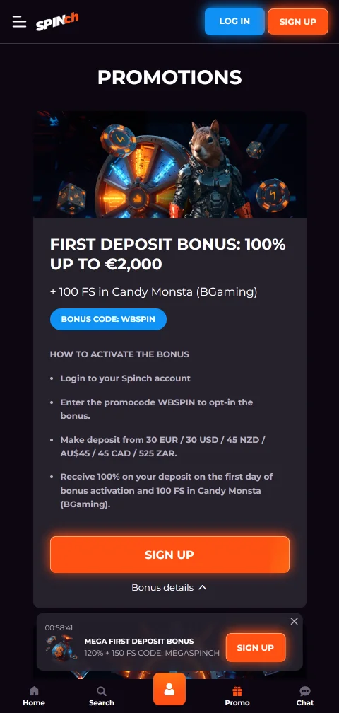 Depósitos saques PIX Spinch Casino Brasil métodos