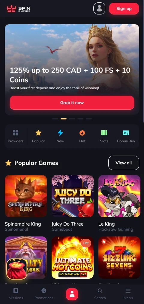 Jogos mobile e acessibilidade SpinEmpire Casino Brasil