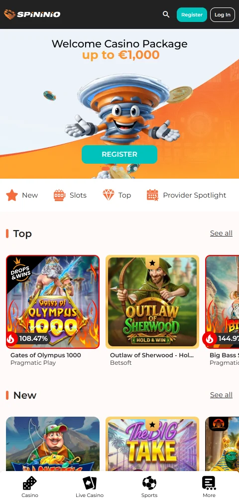 Jogos móveis acessíveis Spininio Casino Brasil responsivo