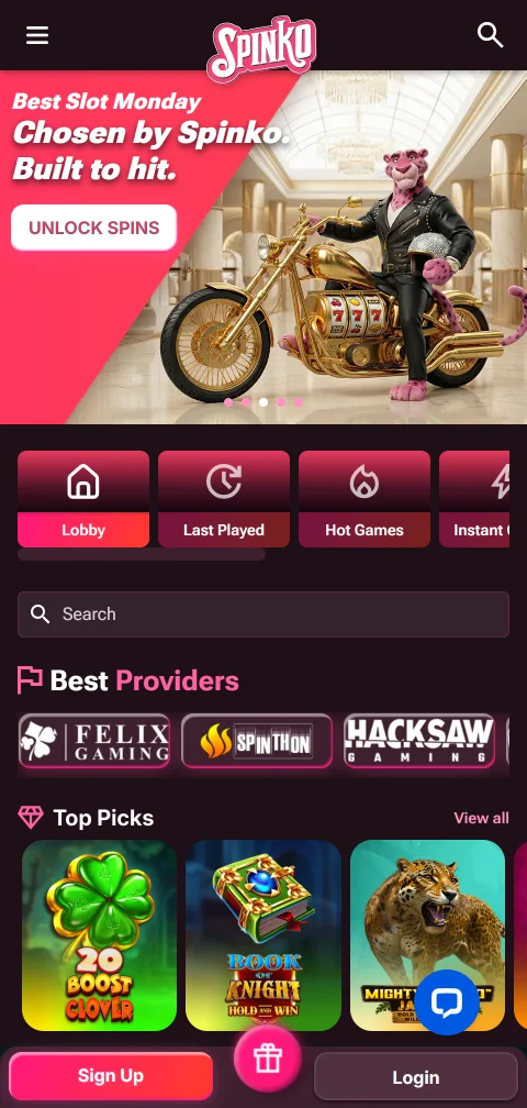 Acesso mobile otimizado Spinko Casino Brasil smartphones