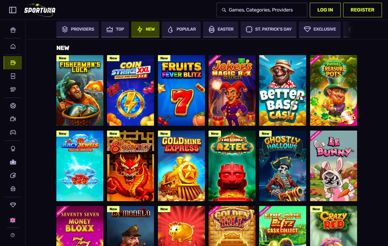 Ofertas de bônus e promoções no Sportuna Casino Brasil